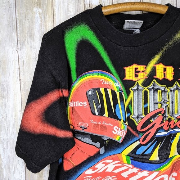 Vtg Nascar Irvan All Over T Shirt Skittles Large - Picture 3 of 8
